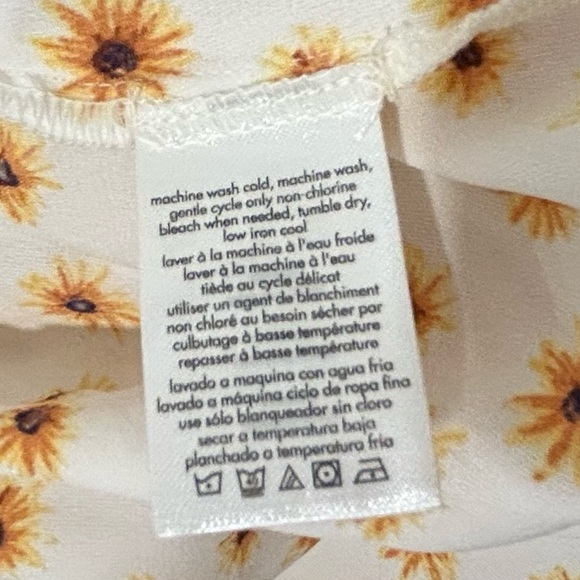 NWT WeWoreWhat Yellow Daisy Floral Long Sleeve Crop Top Elastic Hem Size XL - Picture 6 of 10